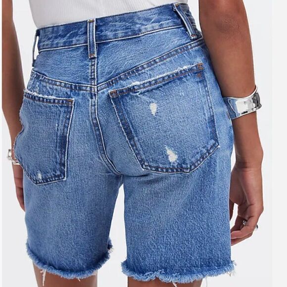 Madewell Long Denim Shorts in Pedersen Wash size 24 NWT - Picture 6 of 12